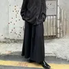 سراويل الرجال على الطراز الياباني على غرار culottes رجال الموضة الرجعية الظلام الأسود فضفاضة أزياء الشارع الشارع عريض الساق بانتلون