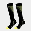 Chaussettes hautes de Compression pour hommes et femmes, sport, football, confort énergisant, soulagement de la Fatigue, rayures extensibles, S/M L/XL