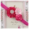 Hoofdbanden Childrens Haarband Large Rose Flower Polygonal Flowers Rhinestone GSTG120 Mix Order Fashion Head Band Drop levering Jewelr DH8CT