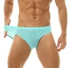 Mutande Mens Super Soft Intimo confortevole Seta di ghiaccio Slip da uomo semitrasparenti Mutandine solide Sexy Vita bassa Ultra-sottile