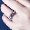 Eternity Promise Ring Anelli in argento sterling 925 Bijou Round 4mm AAAAA Cz Anelli di fidanzamento per fedi nuziali per donna uomo Gioielli regalo