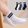 Socks 5 pairs/batch autumn high elasticity simple children's Korean cotton strip solid color letter boys and girls socks 1-12 Y G220524