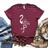 Women's T Shirts Flamingo With Flower Print Women Tshirts Cotton Casual Funny Shirt For Lady Yong Girl Top Tee Hipster T569