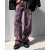 Women's Jeans Boyfriend Purple Tie-Dye Women Spring And Autumn Fashion Street Personality Loose Drape Straight Denim Trousers Woman