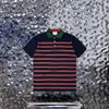 xinxinbuy Men designer Tee t shirt 23ss stripe jacquard Back letter embroidery short sleeve cotton women black white M-2XL