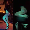 Socks Hosiery Sexy Lingerie Hollow Luminous Pantyhose Open Crotch Fishnet Suspenders Jumpsuit Mesh Seductive Party Club Stockings Tights Light Y23