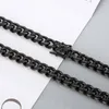 Correntes Black Aço inoxidável Man Gardand Colar para homens 50/60cm de comprimento 9/10/13mm Link Chain Chain de colares masculinos Acessórios de joias