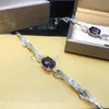 Charm Armbanden Vrouwen Paars Kristal Armband Brazilië Ovale Edelsteen Verjaardag Verjaardag Valentijnsdag Cadeau