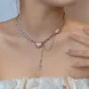 Halsband Jwer Luxury Elegant Pink Love Pendant Women's Gothic Short Vintage Fashion Charm Halsband Y2K Jewelry 90s G220524