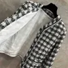 Women's Jackets Designer designer High quality black and white plaid tweed coat women blue yarn woven ribbon chic style top AXCY P70I