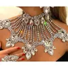 Chokers Fashion Crystal Bridal Jewelry for Women Geometric Choker Water Drop Chain Collage Halsband Tillbehör Passor 230524