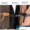 Other Fashion Accessories 118Cm New Female Width Leather Belt For Women Tie Thin Red Black Belts Skirt Clothing Waistband To Dhgarden Dh4Xz