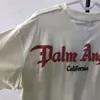 Camiseta Plam Designer Camisa Anjos Mens Camiseta Califórnia Limited Espuma Letras Camisas Mulheres Algodão Casual Solto Palm Angle Curto Asas