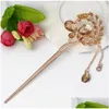 Hairpins Gift Hairpin Classic Retro Tassel Tassel Tassel Rock Drill Decoration Caséte de cocar FZ014 Ordem de 20 peças MUITO DROP D DHNYR