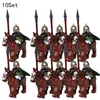 Blocks 10sets Knights Dark Sauron Battle Five Armies With Sword Rohan With Horse Blocks Kids Toy 230523