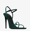 Top Brand Donna Clara Sandali Scarpe Raso di seta Punta a punta Tacchi a spillo Lady Party Wedding Lady Gladiatore Sandali Verde Nero Rosa EU36-43