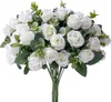 Dekorativa blommor 11heads Silk Artificial Rose Decoration White Diy Wedding Home Christmas Fake Flower Bouquet Craft Wreath Supplies