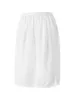 Vêtements de nuit pour femmes Qtinghua Satin demi-jupe pour les femmes sous les robes grande taille couleur unie longue sous-jupe dentelle garniture taille élastique Maxi jupe