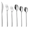 Dinnerware Sets Stainless Steel Utensil Professional Dessert Spoon Kitchen Fork Steak Cutter Dining Knives Forks Spoons Home