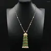 Hänge halsband guaiguai smycken naturlig vit pärla guld pläterad grön kristall macarsite cz kedja halsband för dam