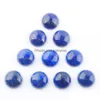 ゆるい宝石の天然lapis laz laz cabochon 12mm jewelryのための平らなバックラウンドカメオスタッドイヤリングアクセサリークラフトU3254 dr dh9ly