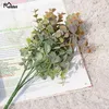 Flores decorativas grinaldas meldel planta artificial eucalipto deixa plástico plantas verdes falsas decoração de estilo florestal caseiro diy