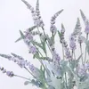 5Pcs/lot Artificial Flowers Flocking Lavender Fake Flowers for Garden Decoration Wedding Layout Interior Home Living Room Bouquet Photography Props