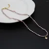 Correntes Moda Purple Péral Chain Charcklace para mulheres meninas Trend Jóias Coração Pingente de noivado de noiva Presentes