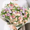 Decoratieve bloemen 1 Bundel Silk Artificial Peony Tea Rose Camellia Klein boeket voor DIY Home Garden Bruiloft Decoratie Fake Flower Flores