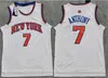 Carmelo Anthony Retro Basketbol Formaları Knickss Erkek Jersey Vest Giyim Örgü Nefes Alabilir