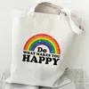 LGBT -tas Love is Loves Rainbow Printed Canvas Bag One Shoulder Backpack Student Leisure Handtas boodschappentas