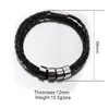 Bracelets Fnixtar 20Pcs Black PU Leather Rope Bracelets Stainless Steel Mirror Polished Beads Bangles DIY Personality Bracelets For Women