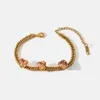 Link bransoletki romantyczne cyrkonia serce 18 K złote łańcuchy dla kobiet wodoodporne biżuteria ślubna ze stali nierdzewnej