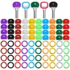 24/32Pcs Mixed Plastic Keys Caps Topper Elastic Case for DIY Keyring Rubber Head Caps Keys Locks Tags ID Markers