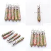 Collares pendientes Natural Unakite Jaspers Gem Stone Long Wand Point Pendum Hexagon Healing Chakra Reiki N3001 Drop Delivery Jewelry P Dh0Lo