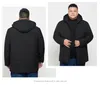 Herr ner 8xl 6xl män vinter fleece tjock lång jacka -20 manlig casual varm bomull vadderad vindbrytare huva parta streetwear coat