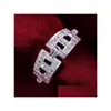 Z bocznymi kamieniami Top 925 Sier 8 słów Pierścień GSSR476 Fabryka Bezpośrednia sprzedaż marka moda moda szterling palca kropla biżuteria dhkva