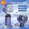 Nouveau Xiaomi Portable Hand-Held Fan Office Desktop Multifonctionnel Pliant Double Tête Mini 3000mAh Ventilateur Électrique Avec Une Lanière De Cou