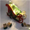 Juldekorationer Sleigh Tree Wood Advent Calendar Countdown Xmas Party Decor 24 Ders With LED Light Ornament 201127 Drop Deli DHP9X