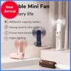 Nieuwe draagbare fan Mini handheld fan koeling USB 4800MAH opladen Hand vastgehouden kleine pocketventilator met power bank flashlight -functie