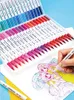 İşaretçiler 12100 Su Renk Kalemleri Set Çift Kafa Fırçası Çizim Estetik Profesyonel Manga Çocuk Okulu Sanat Malzemeleri Kırtasiye 230523