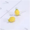 Boucles D'oreilles Créatives Mode Fruit Personnalité Sier Plaqué Bijoux Belle Doux Mignon Ananas Cristal Femmes E287 Drop Deli Dhgarden Dhrvb