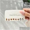 Stud Earrings S925 Needle 4Pairs Kawaii Set Colorf Flower Fruits Ear Post For Girls Students Korea Jewelry Gifts Drop Deliver Dhgarden Dhwxj