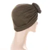 New Indian Twist Knot Turban Women Stretch Pleated Chemo Cap Muslim Hijab Hair Loss Head Cover Scarf Headwrap Benaies Bonnet Hat