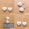 Dangle Chandelier Natural White Turquoise Beads Stone Earrings For Women Romantic Heart Shaped Pendant Hanging Earring Fashion Jew Dhfft