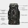 Backpack 80L Tactical Men's Outdoor Sports Waterproof Climbing Hiking Rucksack Camping Travel Bag Pack For Male Female Women