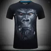 القمصان thirts Summer 3D قميص ثلاثي الأبعاد الأكمام القصيرة tshirt earphone-orangutan طباعة o-neck قميص اللياقة البدنية بالإضافة إلى الحجم m-6xl