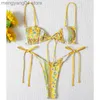 Maillots de bain pour femmes 2022 Floral Print String Bandage Bikini Set Maillots De Bain Femmes D'été Sexy Push Up Maillot De Bain Beachwear Halter Biqiuni Maillot De Bain T230524