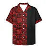 Chemises décontractées pour hommes Polynesian Tribal Hawaiian Totem Tattoo Hawaii Prints Retro Floral Sleeve Short Shirt Hip Hop Loose For Men Women Tops