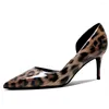 Dress Shoes 6CM Thin High Heels Women Pumps Leopard Print Patent Leather Sexy Stilettos Party Wedding Heeled Designer Big Size M0115